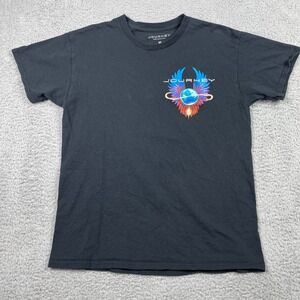 Journey Band Graphic T-Shirt Mens Medium Black Short Sleeve Winged Globe Logo